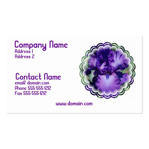 Purple Bearded Iris Business Card (front side)