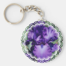 Purple Bearded Iris Keychain