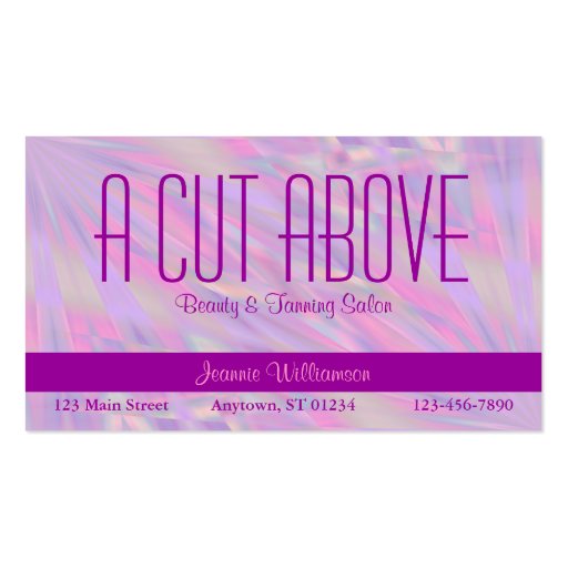 Purple Beauty Salon Business Card (front side)