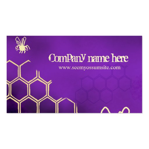 Purple bees business card templates
