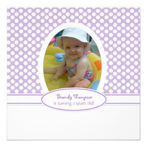 Purple Berry and White Polka Dot Party Invitation