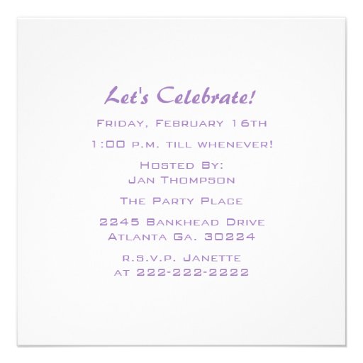 Purple Berry and White Polka Dot Party Invitation
