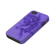 Purple Beta Fish Tough Iphone 4 Cases