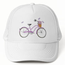 Purple Bicycle and Buterflies hats by trennea Purple Bicycle and Buterflies hats