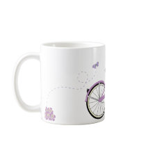 Purple Bicycle with Butterflies Coffee Mugs