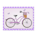 Purple Bicycle with Dots postcards