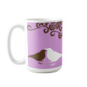 Purple bird custom name bridal gift coffee mug mug
