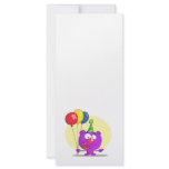 purple birthday balloons party bear rack card