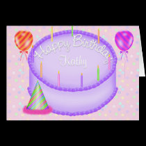 Purple Birthday Cake cards