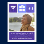 Purple Birthday Icon Grid Photo invitations