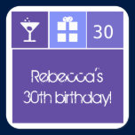 Purple Birthday Icon Grid stickers
