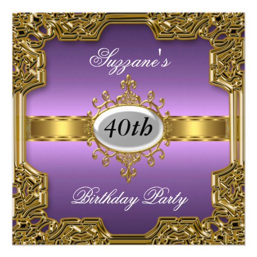 Purple Birthday Party Glamour Hot Invitation