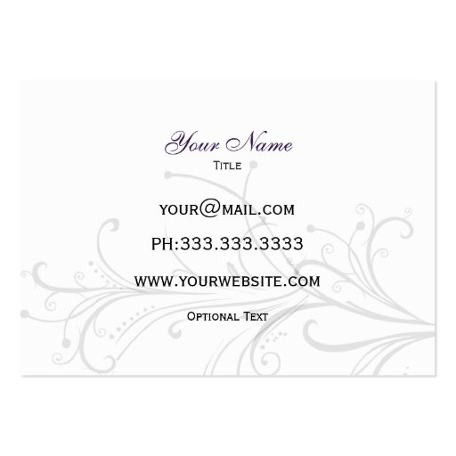 purple,black and white Chic Business Cards (back side)