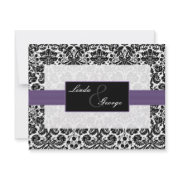 purple,black and white rsvp cards invitation