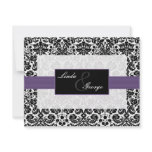 purple,black and white rsvp cards custom announcement