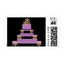 Purple Black Band Wedding Cake Postage postage