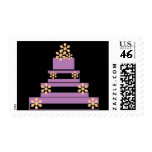 Purple Black Band Wedding Cake Postage