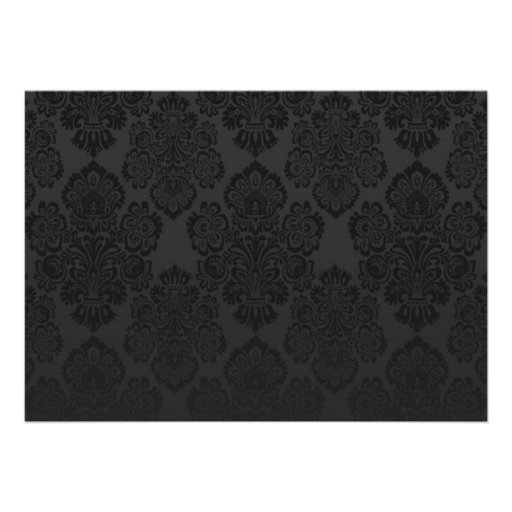 Purple & Black Chic Damask Sweet16 Invite
