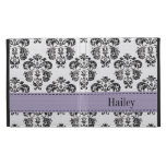 Purple Black Damask iPad Folio Case Cover