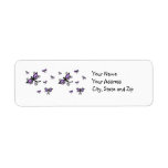 Purple & black Dragonflies on address label