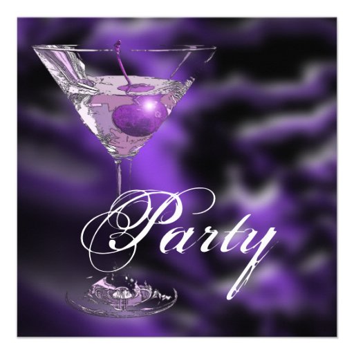 Purple black elegant formal party custom announcements