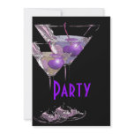 Purple black elegant party announcements