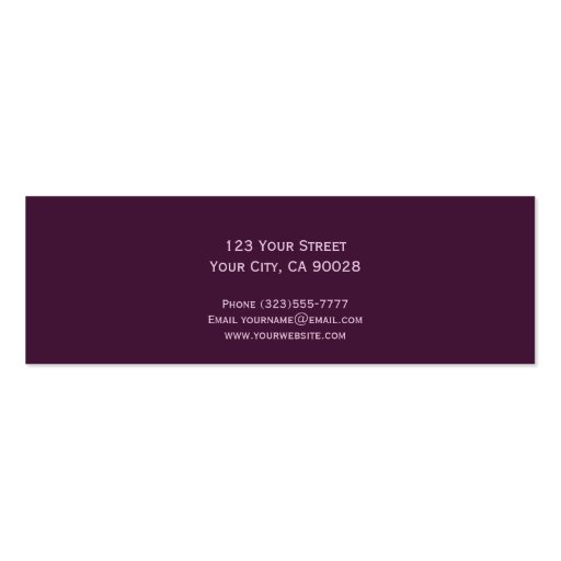 Purple Black Elegant Pattern Business Card Template (back side)