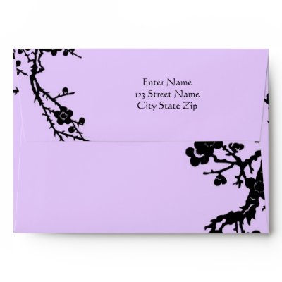 Envelopes on Elegant Purple And Black A7 Greeting Card Envelope With Stylish Floral
