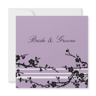 Purple Black Floral Wedding Invitation Card invitation