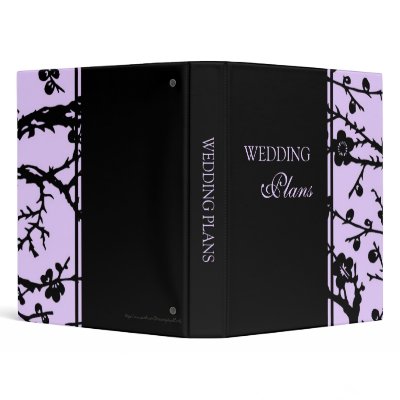 Purple Black Floral Wedding Planning Binder