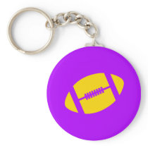 Purple & Black Football Keychain keychains
