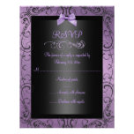 Purple & Black Frame Sweet16 RSVP Card Custom Invitations