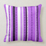 Purple black funky stripes pillows