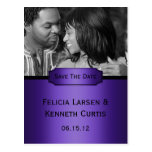 Purple Black Gradient Photo Save The Date Postcards