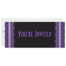 purple black lacey abstract invitations