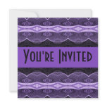 purple black lacey abstract invitations