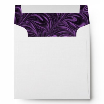 Purple Black Marbled Wedding Invitation Envelope