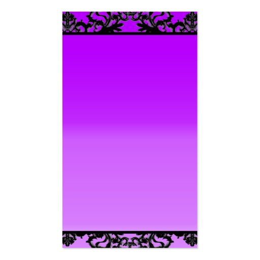 Purple & Black Ornate Heart Pendant Wedding Business Card Templates (back side)
