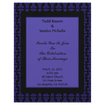 Purple Black Pattern Wedding Letterhead