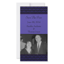Purple Black Pattern Wedding Picture Card