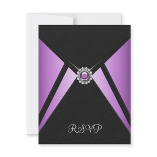 Purple Black Purple Elegant RSVP invitation