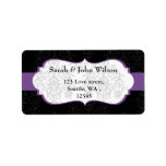 purple black  ,return address label