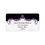 purple black return address label