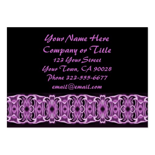 purple black ribbons business cards (back side)