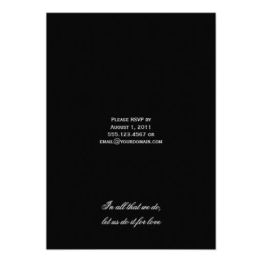 Purple Black Silver Butterflies Post Wedding Announcement