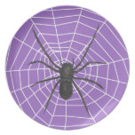 Purple/Black Spider Halloween Plate