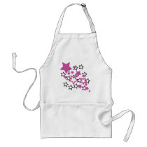 purple black stars apron