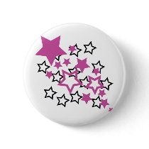 purple black stars pinback buttons