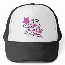 purple black stars mesh hat