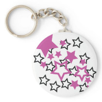 purple black stars keychain